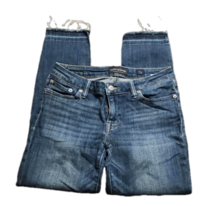 Lucky Brand Denim Jeans Cropped Frayed Hem Size 6 28